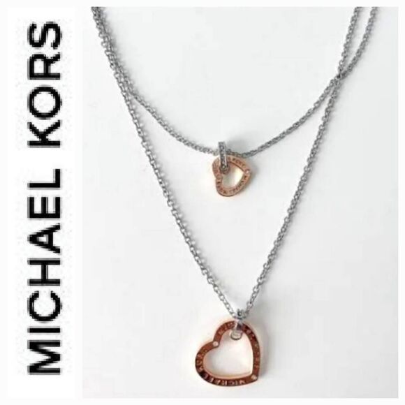 Michael Kors Double Strand Hearts Necklace - Picture 1 of 7